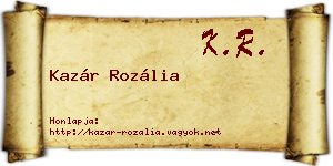 Kazár Rozália névjegykártya